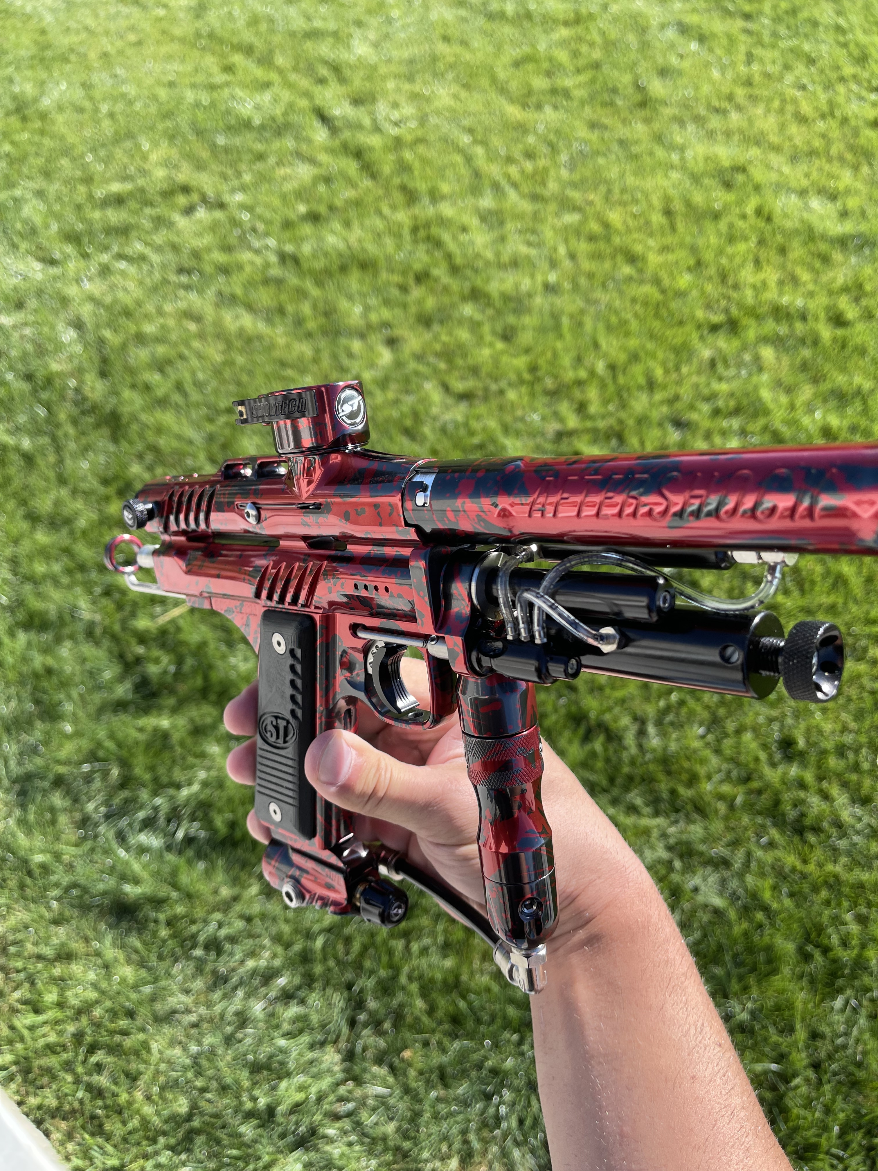 Shocktech STR Autococker in polished red/black with Acculock inserts ...